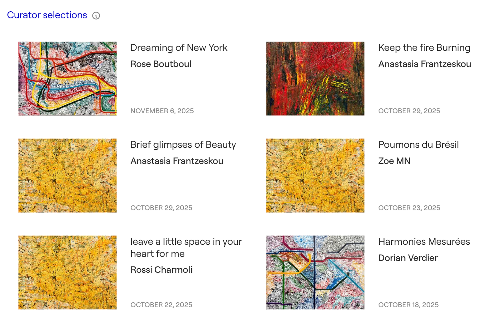 Singulart International Curated Lists September 2025